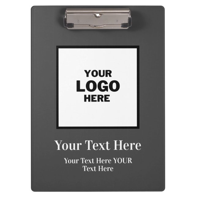 Carpeta De Pinza Logo de la marca negra y blanca (Anverso)