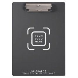 Carpeta De Pinza Logo de la Oficina Dental minimalista Gris de bien