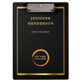 Carpeta De Pinza Logo profesional del oro negro moderno y elegante
