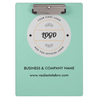 Carpeta De Pinza Logotipo Comercial Redondo Simple & Texto Empresa