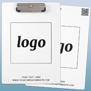 Carpeta De Pinza Logotipo con texto y código QR de marca comercial