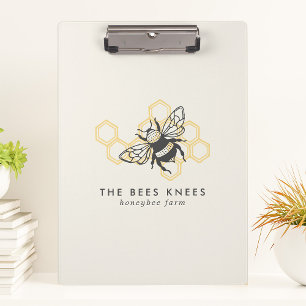 Carpeta De Pinza Logotipo de abeja vintage rústico apicultor