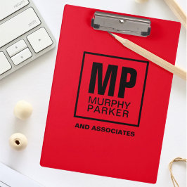 Carpeta De Pinza Logotipo de monograma empresarial de la Plaza Roja