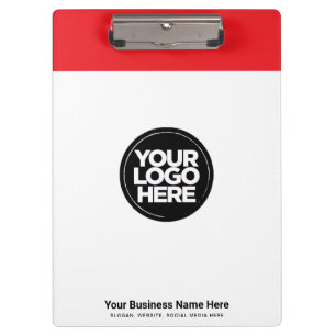 Carpeta De Pinza Logotipo de su empresa rojo, eslogan, sitio web