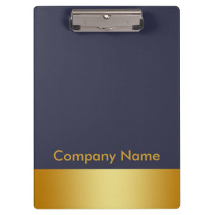 Carpeta De Pinza Logotipo Modern Elegant Gold Faux Foil Company