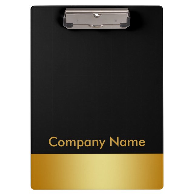 Carpeta De Pinza Logotipo Modern Elegant Gold Faux Foil Company (Anverso)