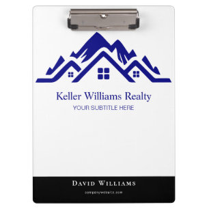Carpeta De Pinza logotipo personalizado blanco y dorado de inmobili