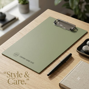 Carpeta De Pinza Logotipo personalizado de empresa Verde salvia pro