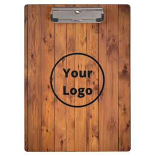 Carpeta De Pinza logotipo personalizado madera marrón