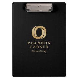 Carpeta De Pinza Logotipo profesional simple para empresas de oro e