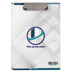 Carpeta De Pinza Logotipo y código QR de fondo blanco