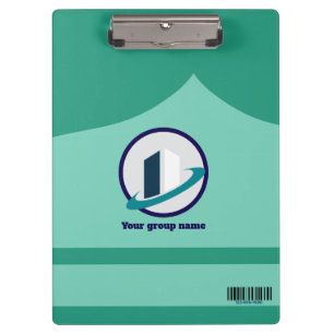 Carpeta De Pinza Logotipo y código QR de fondo verde