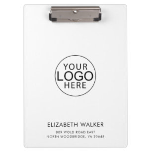 Carpeta De Pinza Logotipo y dirección personalizados de negocio mod