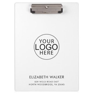 Carpeta De Pinza Logotipo y dirección personalizados de negocio mod