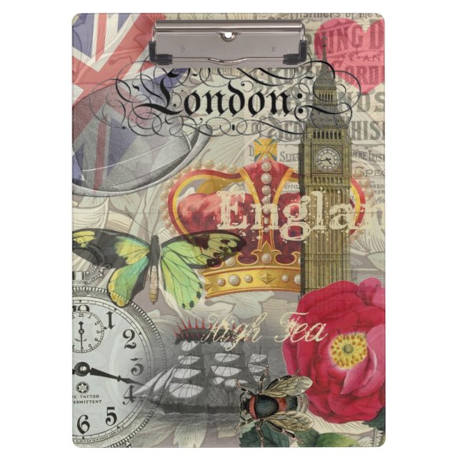 Carpeta De Pinza Londres Inglaterra Viaje Viaje Arte Viejo Europa (Anverso)