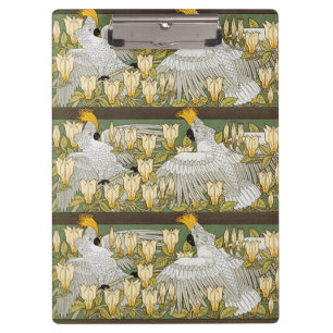 Carpeta De Pinza Loro Cacatúa Verde Salvia Vintage Arte Magnolia