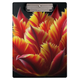 Carpeta De Pinza Loro Tulip Floral rojo y amarillo
