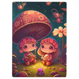 Carpeta De Pinza Los adorables elfos juegan bajo hongos