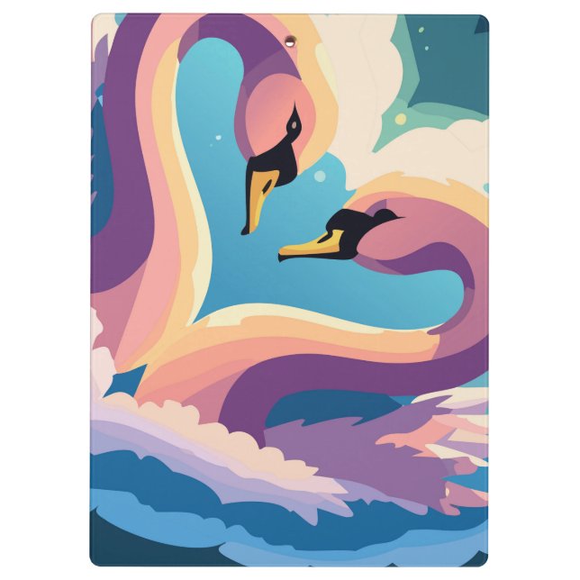 Carpeta De Pinza Los Cisnes Enamorados (Reverso)