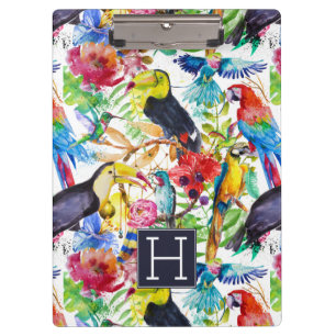 Carpeta De Pinza Los loros coloridos de la acuarela el añaden su