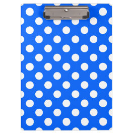 Carpeta De Pinza Los puntos de polka blanco sobre el azul real