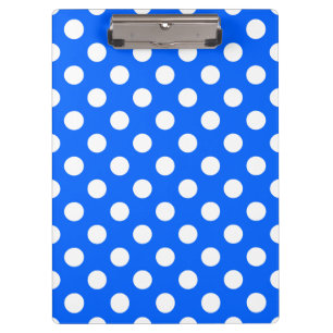 Carpeta De Pinza Los puntos de polka blanco sobre el azul real