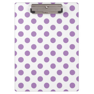 Carpeta De Pinza Los puntos de polka de lavanda sobre blanco