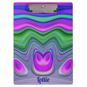 Carpeta De Pinza LOTTIE ~ 3D! Rosa, Morado, Verde, Azul