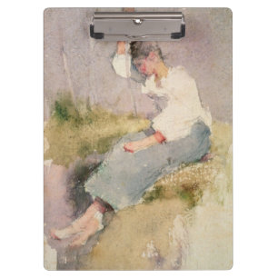 Carpeta De Pinza Louise, chica bretón (w/c en el papel)