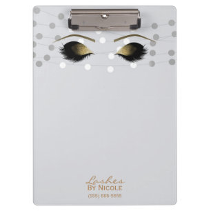 Carpeta De Pinza Luces Blancas de Cuerda Maquillaje Dorado Ojos Pes