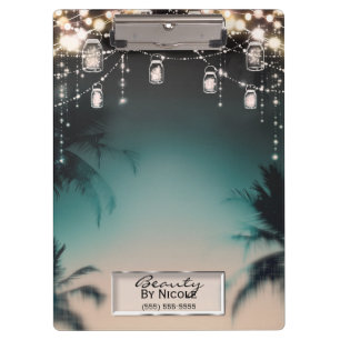 Carpeta De Pinza Luces de frasco de Mason Glam rústico personalizad