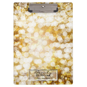 Carpeta De Pinza Luces de purpurina dorada glamour chic personaliza