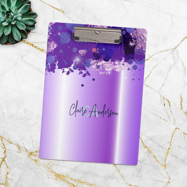 Carpeta De Pinza Lujo artístico morado metálico Moda Glam moderno (Subido por el creador)