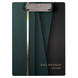 Carpeta De Pinza Lujoso oro verde elegante notario simple glamour