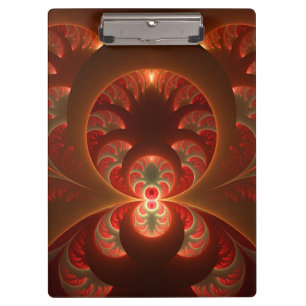 Carpeta De Pinza Luminoso abstracto moderno naranja rojo Fractal