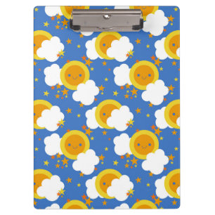Carpeta De Pinza Luna Kawaii Caída, Estrellas, Sol