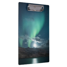 Carpeta De Pinza Luna llena de luces boreales