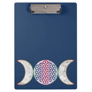 Carpeta De Pinza Luna Triple Mágica - Flor De Espíritu De Vida 2 Pl