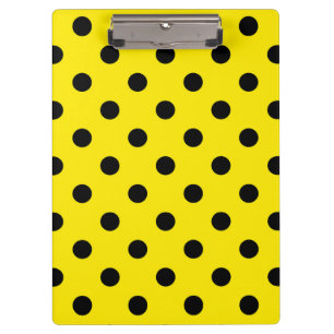 Carpeta De Pinza Lunares amarillos y negros