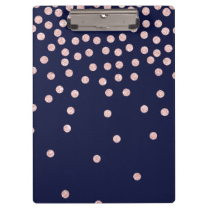 Carpeta De Pinza lunares color de rosa femeninos del confeti del