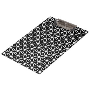 Carpeta De Pinza Lunares elegantes en blanco y negro con fondo negr