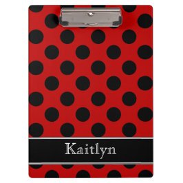 Carpeta De Pinza Lunares negros y rojos personalizados