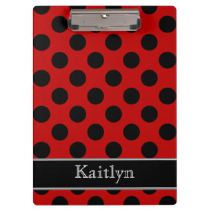 Carpeta De Pinza Lunares negros y rojos personalizados