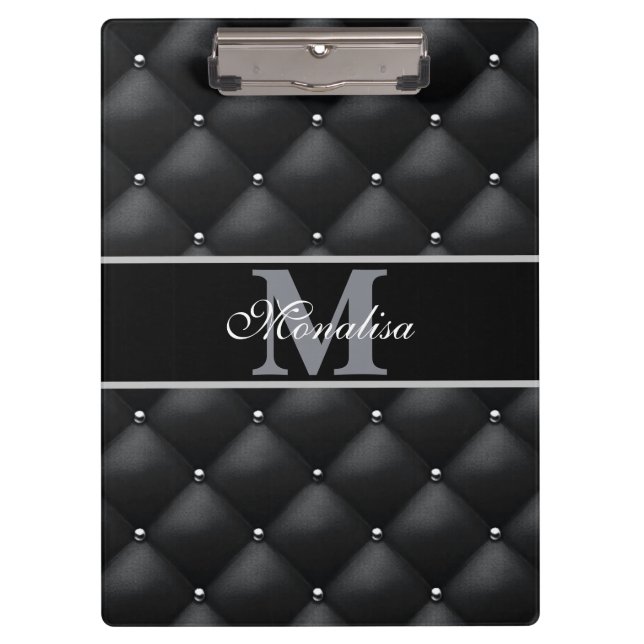 Carpeta De Pinza luxurious black design monogramed personalized   (Anverso)