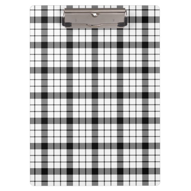 Carpeta De Pinza MacFarlane tartan blanco negro plaid (Anverso)