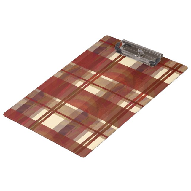 Carpeta De Pinza Madrás Plaid Cae Rojo (Angular)