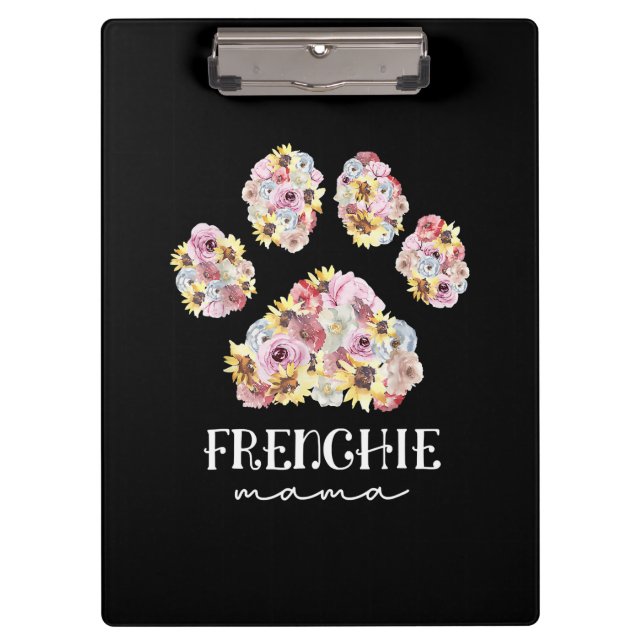 Carpeta De Pinza Madre Arte Frenchie Mama Floral Paw Bulldog francé (Anverso)