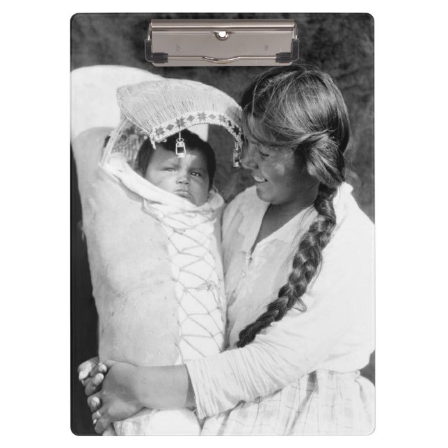 Carpeta De Pinza Madre del nativo americano con su Papoose (Anverso)