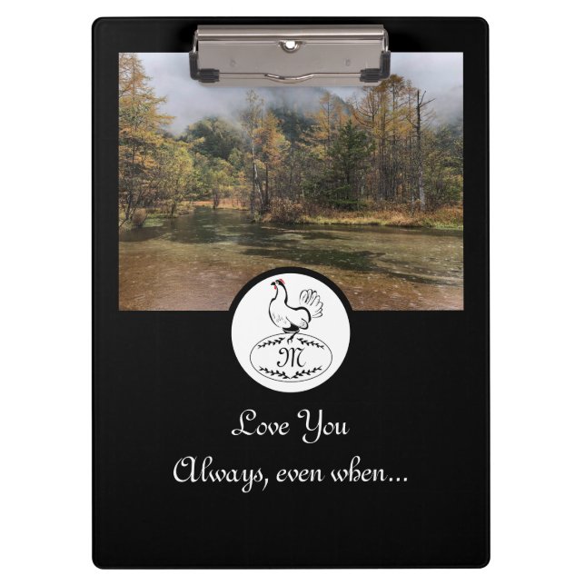 Carpeta De Pinza Madre Hen Nesting w Monogram Egg Photo (Anverso)