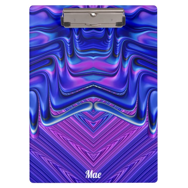 Carpeta De Pinza ¡MAE ~ 3D! ~ Blanco rosa y azul original ~ (Anverso)